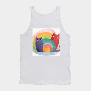 Vibrant Whiskers: Exploring the World of Rainbow Cats Tank Top